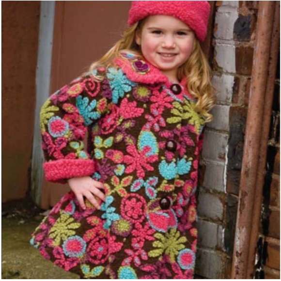 Girls floral coat size 4T fleece and fleece lined - Picture 1 of 6